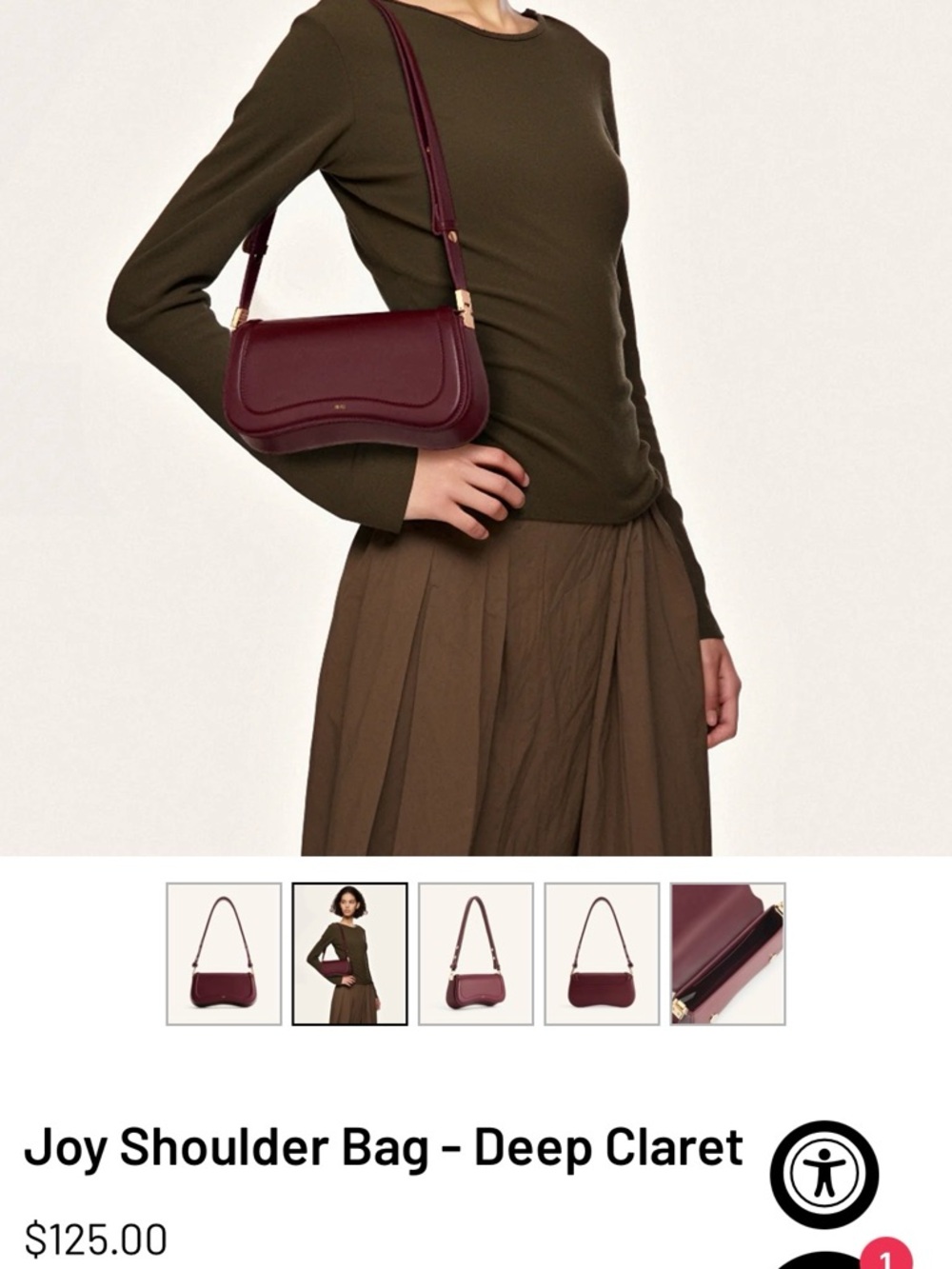 268. JW PEI Joy Shoulder Bag in Deep Claret